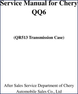 chery qq6 service manual, chery service manual, chery qq6