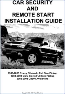 chevrolet, gmc silverado, sierra, avalanche 2003 installation manual, chevrolet, gmc manual, chevrolet, gmc gmc