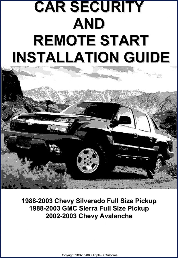 Chevrolet, GMC Silverado, Sierra, Avalanche 2003 Installation Manual 1 chevrolet, gmc silverado, sierra, avalanche 2003 installation manual, chevrolet, gmc manual, chevrolet, gmc gmc