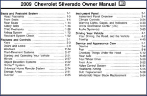 chevrolet silverado 2009 user manual, chevrolet manual, chevrolet silverado