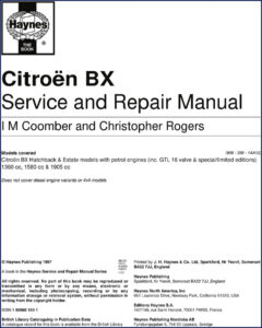 citroën bx 1997 repair manual, citroën repair manual, citroën bx
