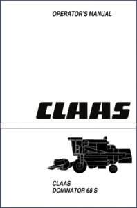 claas dominator 68 s operators manual, claas manual, claas dominator