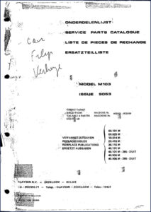 clayson m103 1988 parts catalog, clayson parts catalog, clayson m103