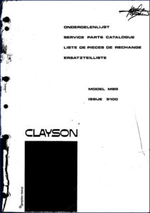 clayson m89 parts catalog, clayson parts catalog, clayson m89