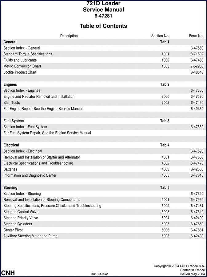 cnh 721d 2004 service manual, cnh service manual, cnh 721d