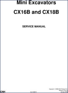 cnh cx16b, cx18b 2004 workshop manual, cnh workshop manual, cnh cx16b,