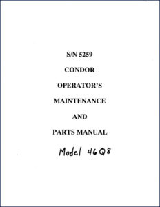 condor 46q8 operators manual, condor manual, condor 46q8