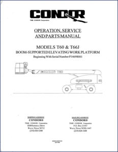 condor t60, t66j 1998 service manual, condor service manual, condor t60,