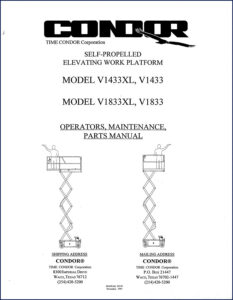 condor v1433xl v1833xl 1997 operators manual, condor manual, condor v1433xl