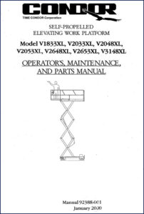 condor v1833xl v2033xl v2048xl v2053xl v2648xl 2000 operators, condor manual, condor v1833xl