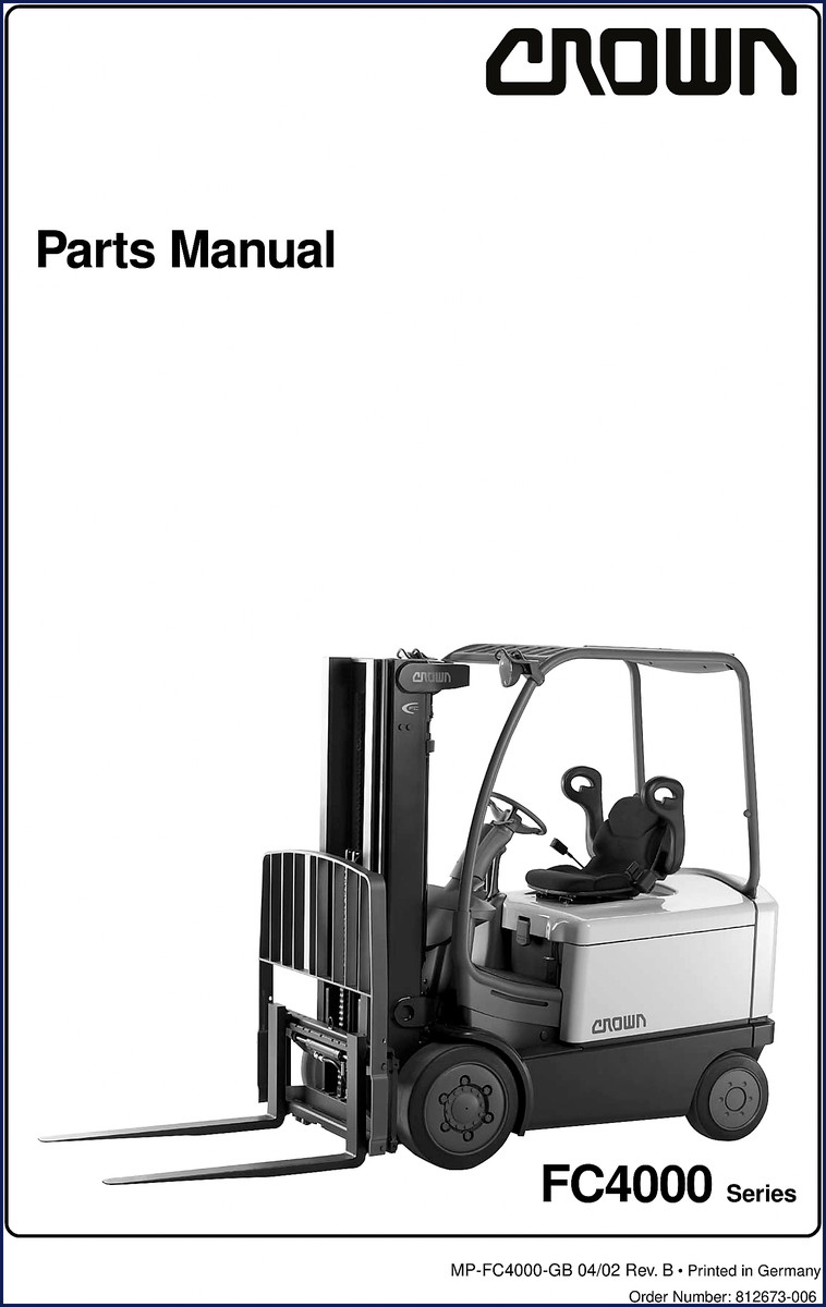 crown fc4000 2002 parts catalog, crown parts catalog, crown fc4000