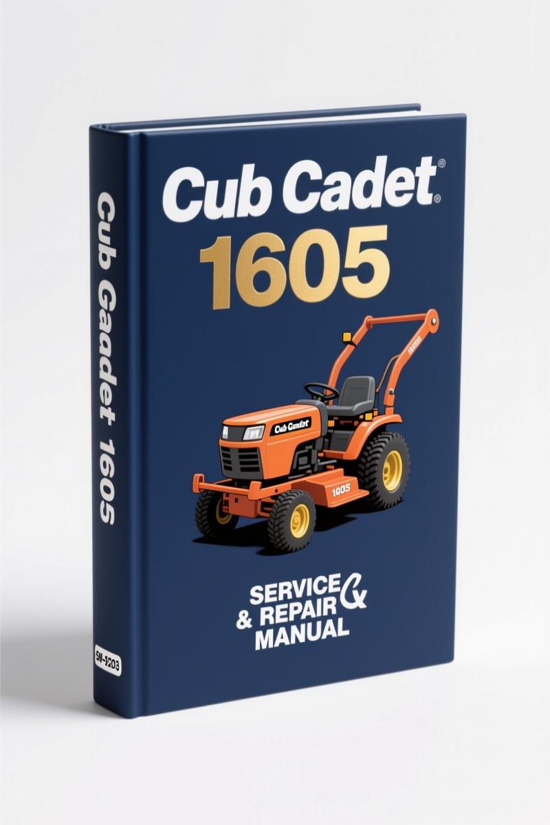 Cub Cadet 1605 Parts Catalog cover page showing model and 70 pages