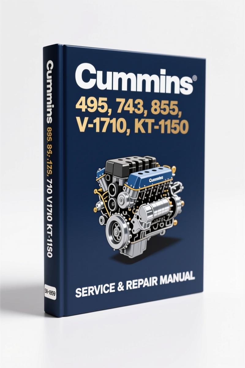 cummins 495, 743, 855, v, cummins manual, cummins 495,