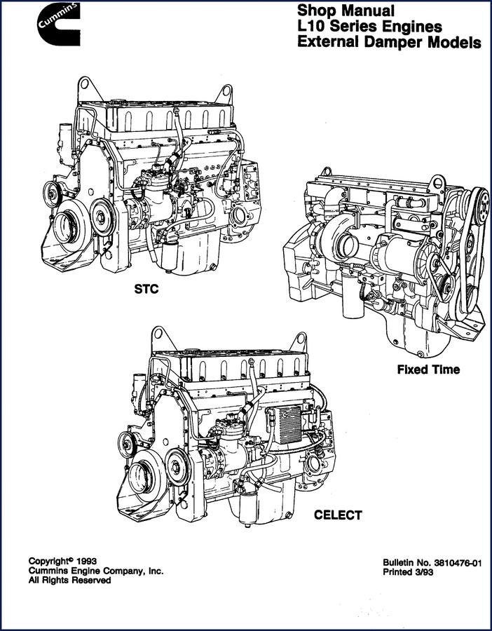 cummins l10 1993 workshop manual, cummins workshop manual, cummins l10