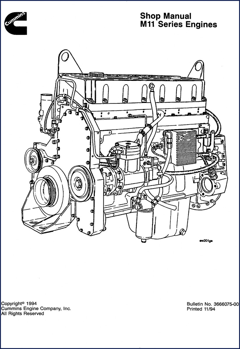 cummins m11 1994 workshop manual, cummins workshop manual, cummins m11