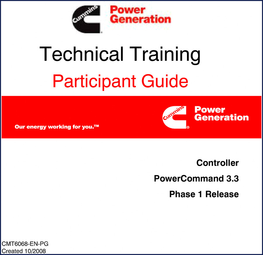 cummins powercommand 3.3 2008 training manual, cummins manual, cummins powercommand