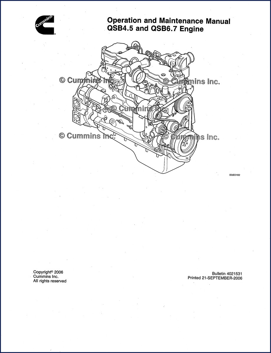 cummins qsb6.7, qsb4.5 2006 operators manual, cummins manual, cummins qsb6.7,