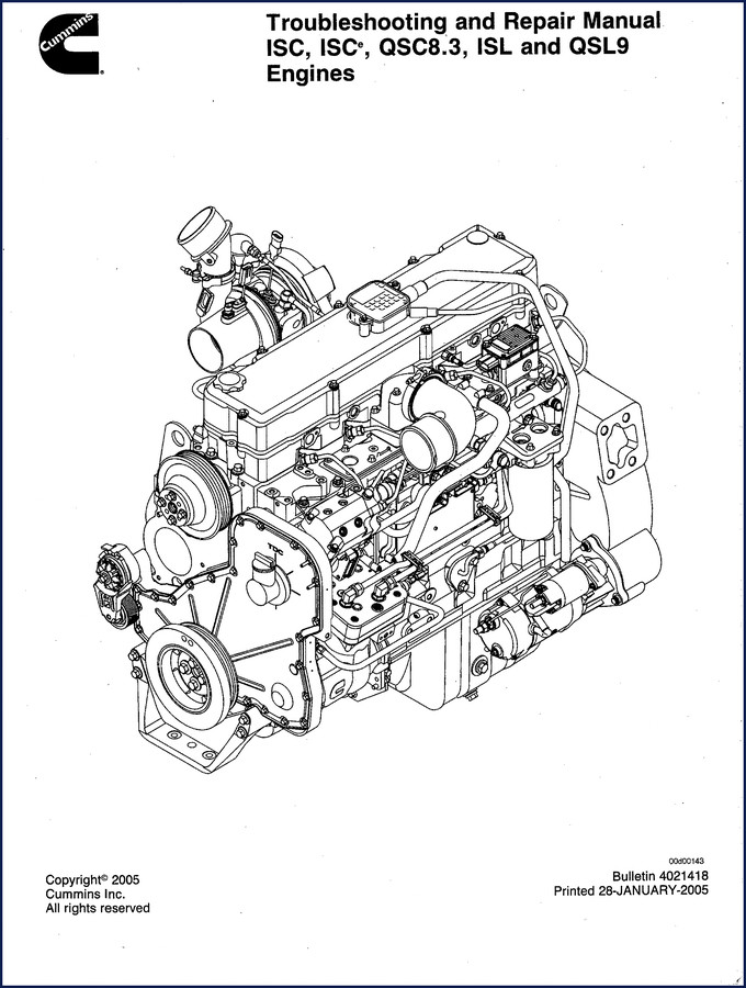cummins isl, isc, qsl9, qsc8.3 2005 troubleshooting manual, cummins manual, cummins isl,