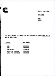 cummins vme w380 parts catalog, cummins parts catalog, cummins vme
