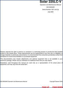 daewoo 225lc 2003 service manual, daewoo service manual, daewoo 225lc