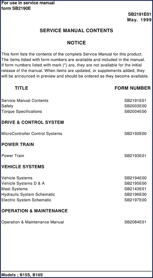 daewoo b15s b18s 1999 service manual, daewoo service manual, daewoo b15s