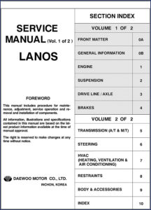 daewoo lanos service manual, daewoo service manual, daewoo lanos