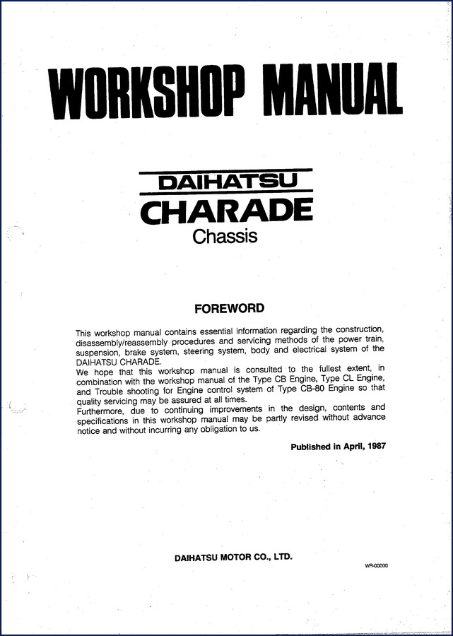 daihatsu charade 1987 workshop manual, daihatsu workshop manual, daihatsu charade
