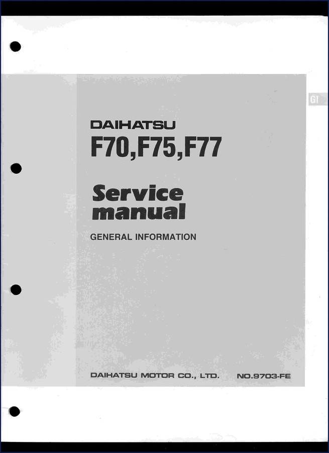 daihatsu f70 f75 f77 1989 service manual, daihatsu service manual, daihatsu f70