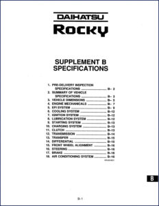 daihatsu rocky technical manual, daihatsu manual, daihatsu rocky