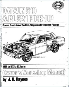 datsun 510 & pl521 workshop manual 1968, datsun workshop manual, datsun 510