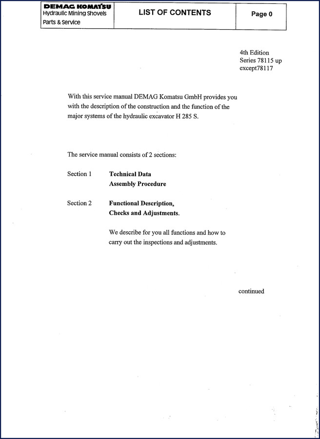 demag komatsu h 285 s service manual, demag komatsu service manual, demag komatsu komatsu