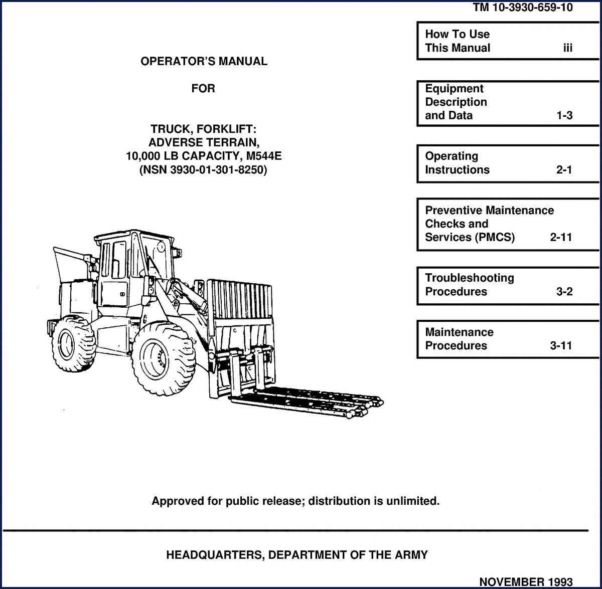 department of the army m544e 1993 operators manual, department of the army manual, department of the army of