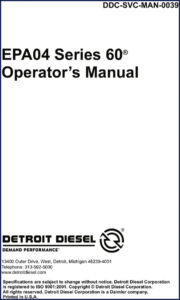 detroit diesel epa04 series 60 2009 operators manual, detroit diesel manual, detroit diesel diesel