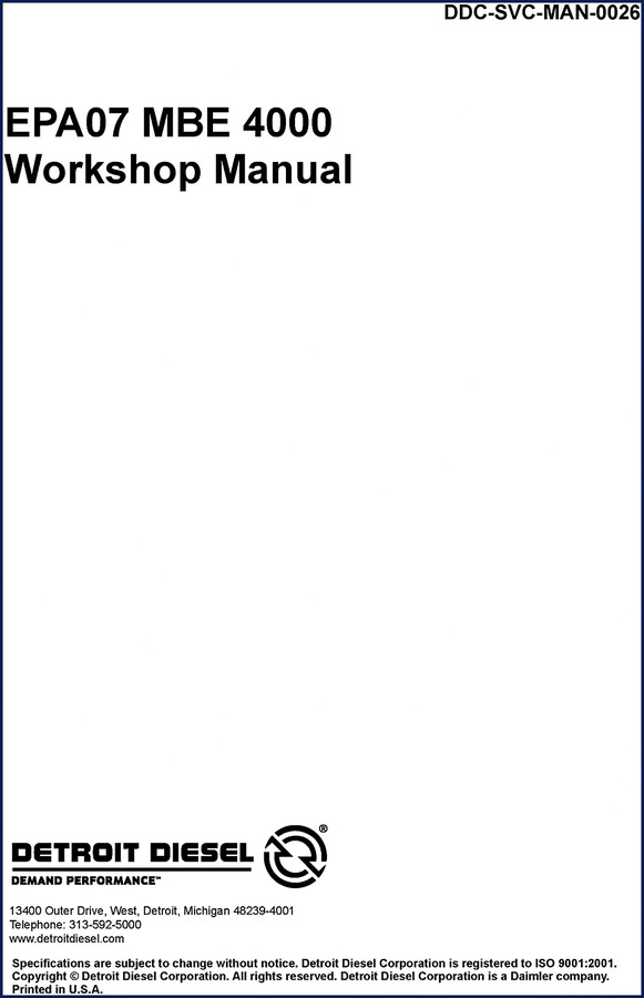 detroit diesel mbe 4000 workshop manual, detroit diesel workshop manual, detroit diesel diesel