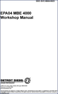 detroit diesel mbe 4000 workshop manual, detroit diesel workshop manual, detroit diesel diesel