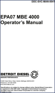 detroit diesel mbe 4000 operators manual, detroit diesel manual, detroit diesel diesel