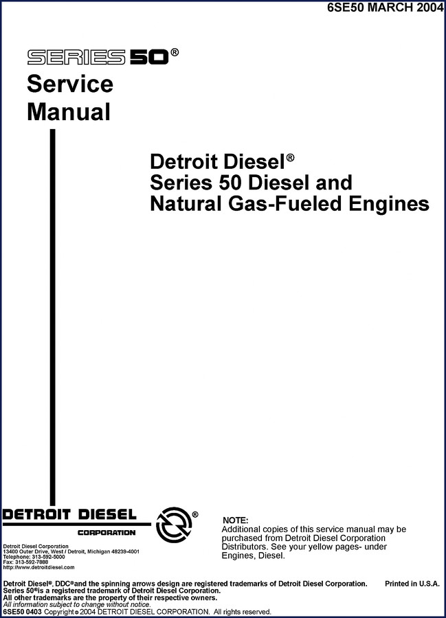 detroit diesel series 50 2004 service manual, detroit diesel service manual, detroit diesel diesel