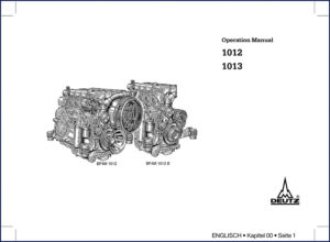 deutz 1012, 1013 operators manual, deutz manual, deutz 1012,