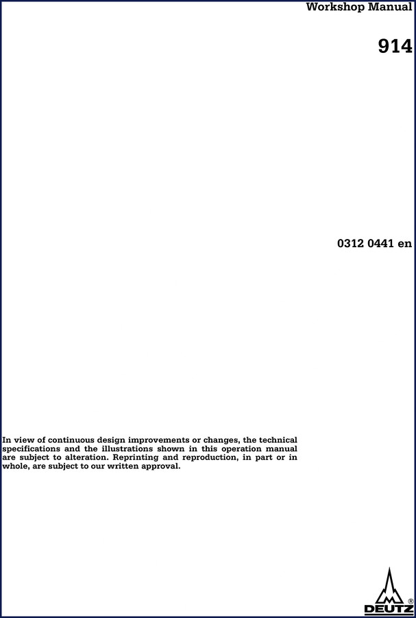 deutz 914 workshop manual, deutz workshop manual, deutz 914