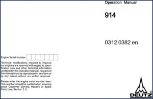 deutz 914 operators manual, deutz manual, deutz 914