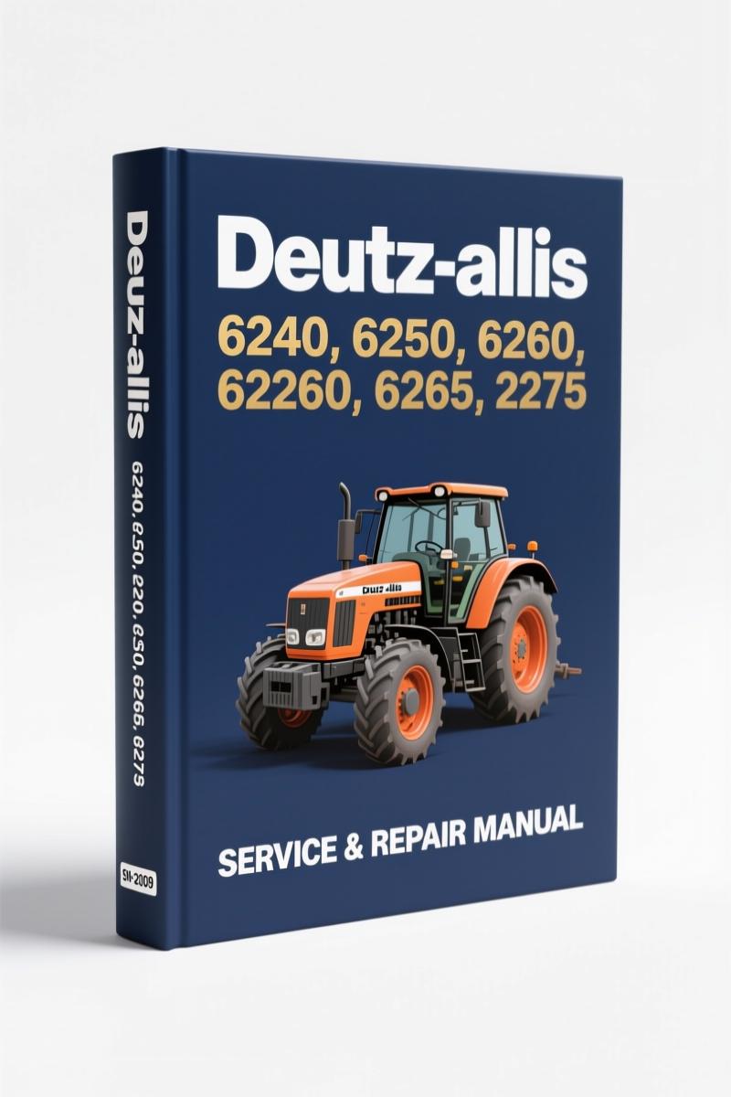 Deutz-Allis 6275 tractor service manual cover - 1990 OEM factory shop manual