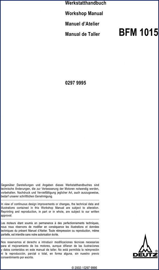 deutz bfm 1015 2002 workshop manual, deutz workshop manual, deutz bfm