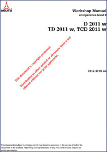 deutz d 2011 w td tcd 2011 w, deutz workshop manual, deutz d