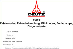 deutz emr2 2003 diagnostics manual, deutz manual, deutz emr2