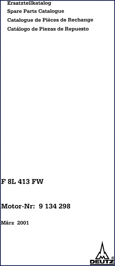 deutz f 8l 413 fw 2001 parts catalog, deutz parts catalog, deutz f