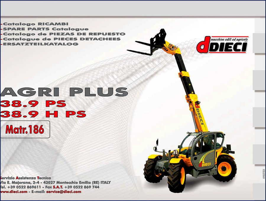 dieci agri plus 38.9 ps & 38.9 h, dieci parts catalog, dieci agri