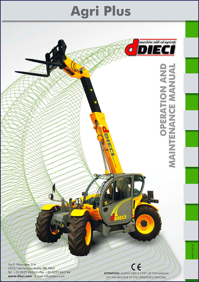 dieci agri plus 2010 operators manual, dieci manual, dieci agri