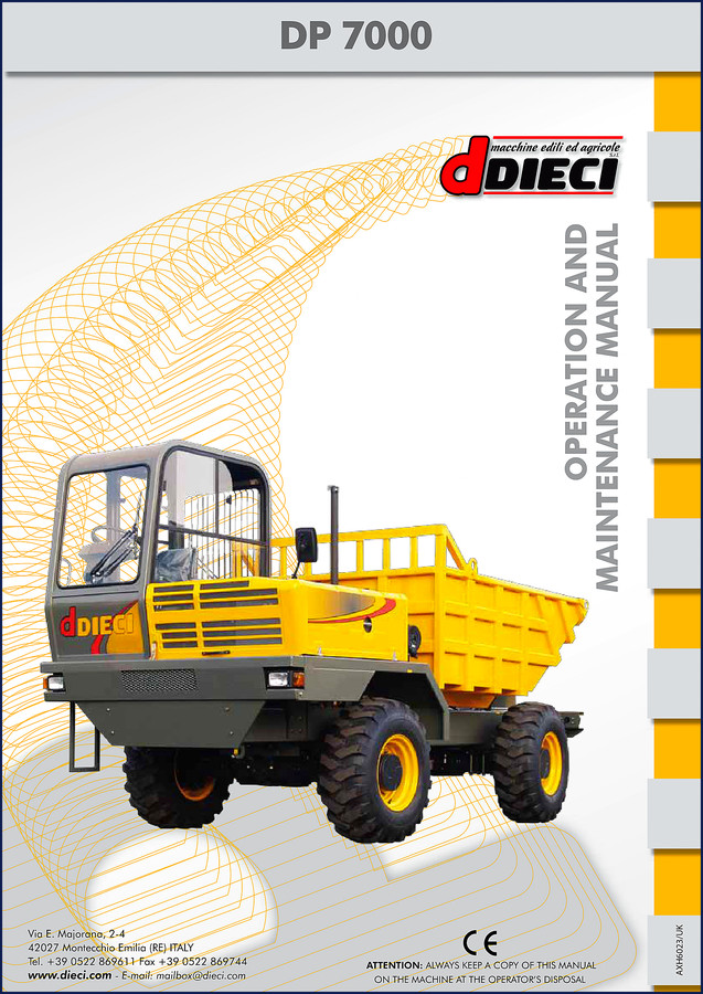 dieci dp 7000 operators manual, dieci manual, dieci dp