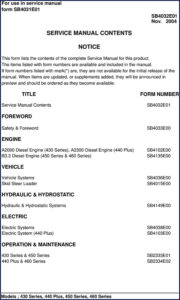 doosan 430, 440 plus, 450, 460, 1550xl 2004, doosan service manual, doosan 430,