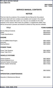 doosan d50s d60s d70s 1998 service manual, doosan service manual, doosan d50s